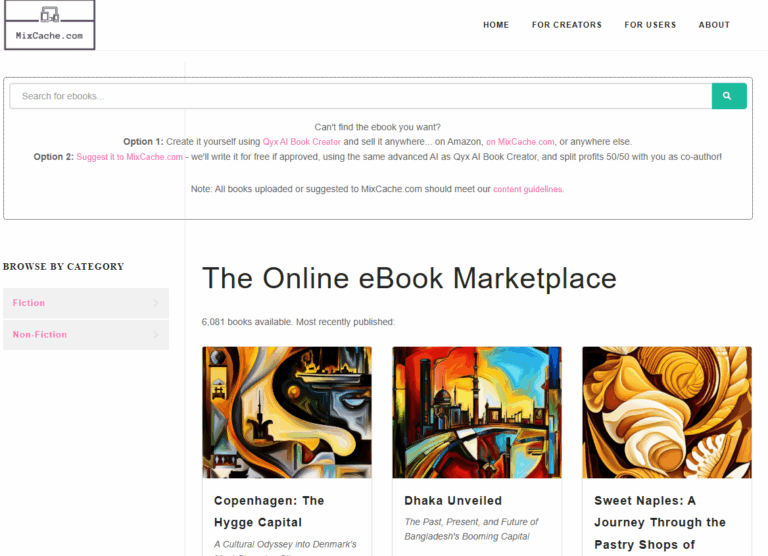 MixCache.com Homepage Screenshot
